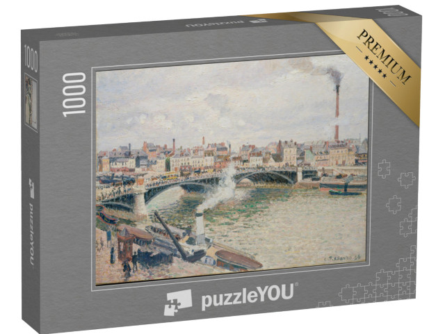 Puzzle 1000 Teile „Camille Pissarro - Morgen, ein bedeckter Tag, Rouen“