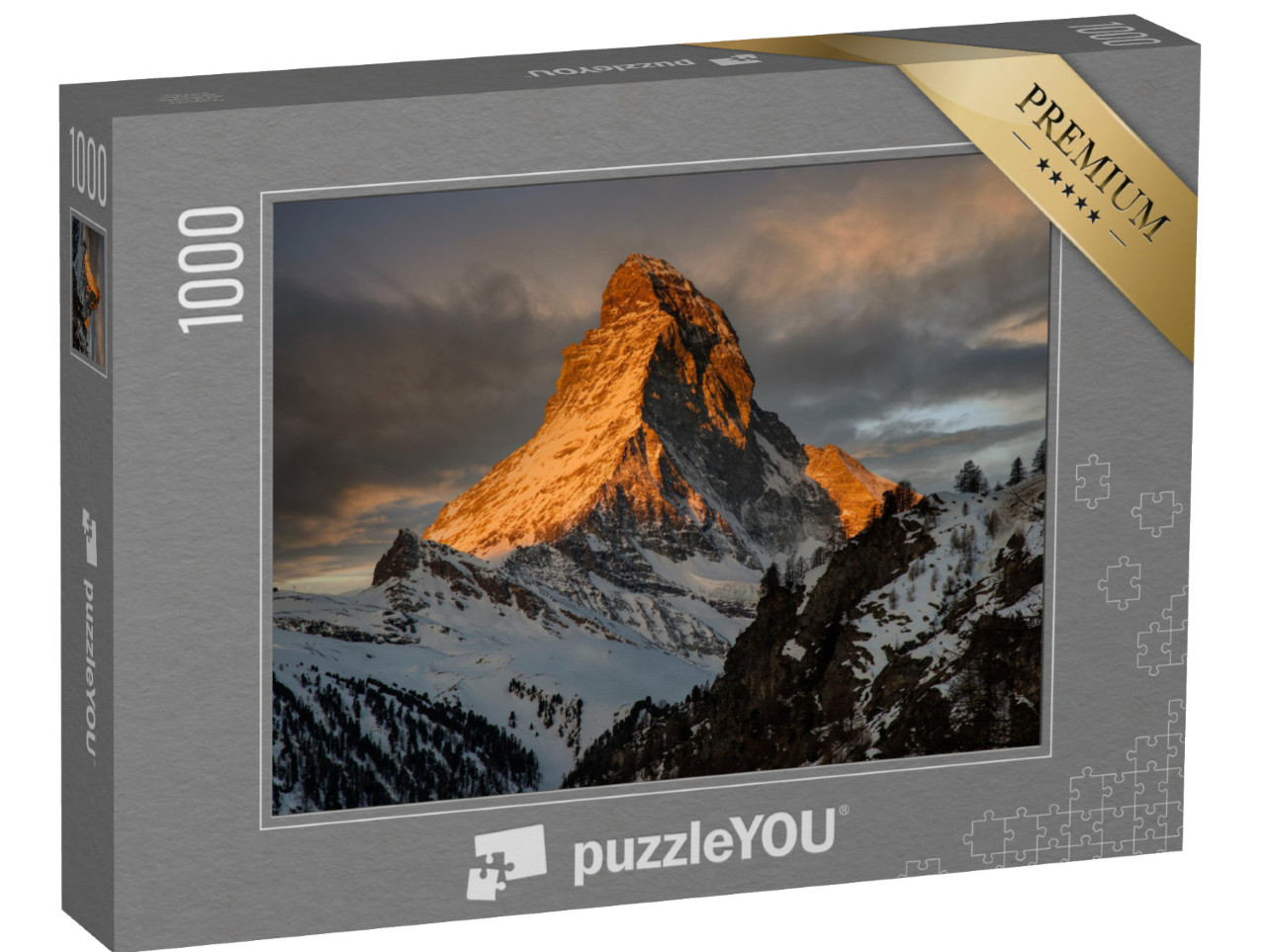 Puzzle 1000 Teile „Sonnenuntergang am Matterhorn, , Zermatt, Schweiz“