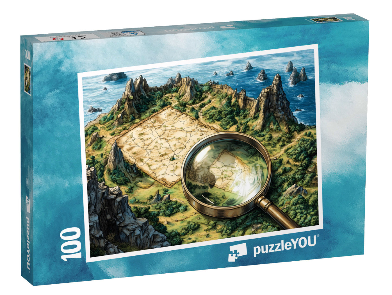 Puzzle 100 Teile „Schatzsuche im Drachenland“