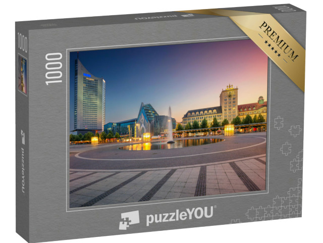 Puzzle 1000 Teile „Leipziger Innenstadt bei Sonnenuntergang, Deutschland“