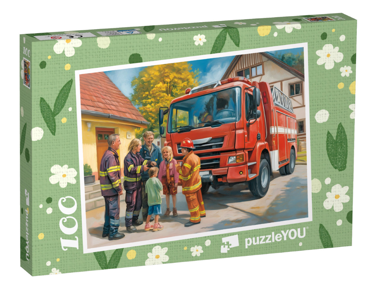 Puzzle 100 Teile „Die Feuerwehrübung beginnt“