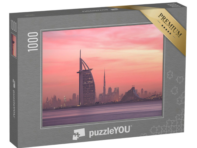 Puzzle 1000 Teile „Skyline von Dubai von Jumeirah Beach bis Downtown“