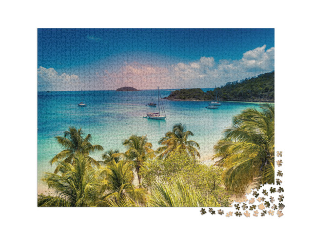 Puzzle 2000 Teile „Weißer Sandstrand, Saint-Vincent und die Grenadinen, Karibik“