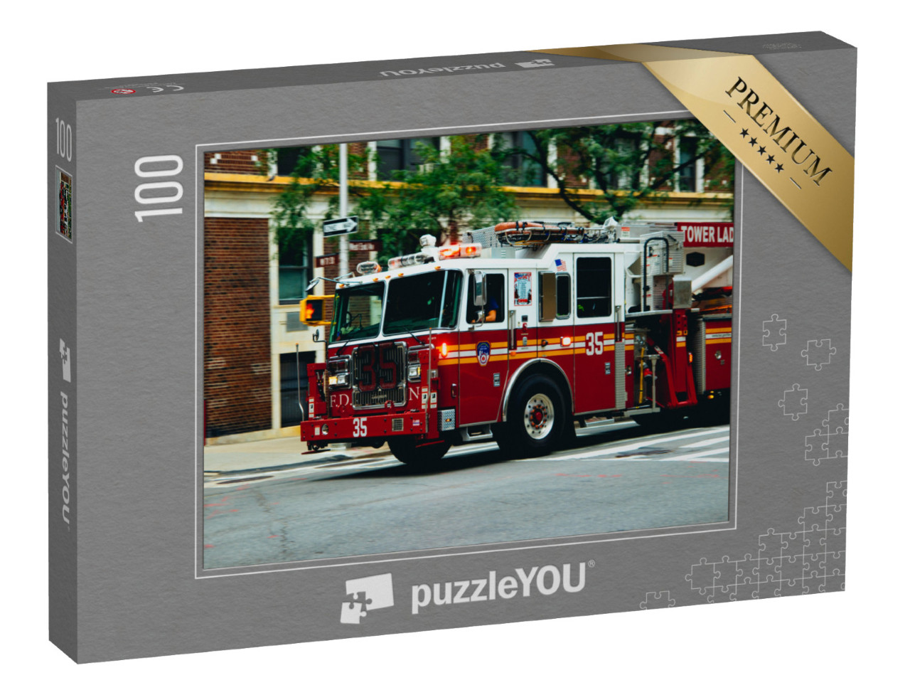 Puzzle 100 Teile „Feuerwehrauto in New York City“