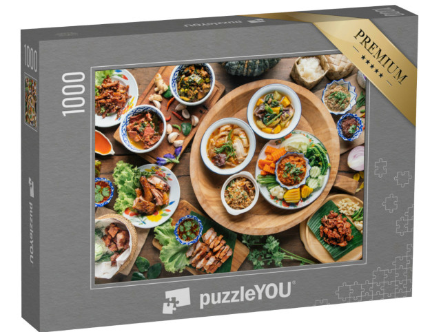 Puzzle 1000 Teile „Essen auf einem Tisch in Thailand“