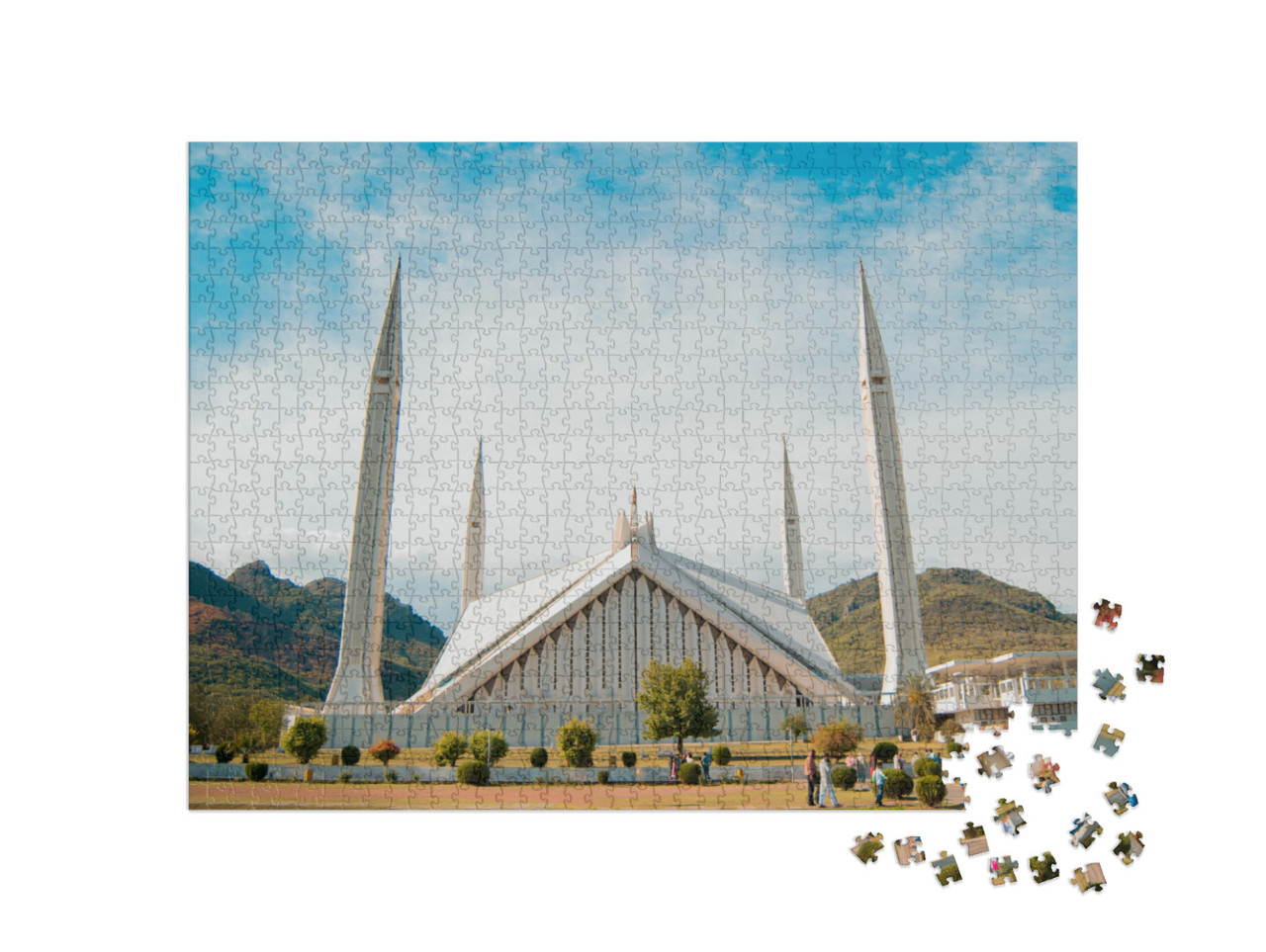 Puzzle 1000 Teile „Faisal-Moschee: ein Gebäude ein Islamabad“