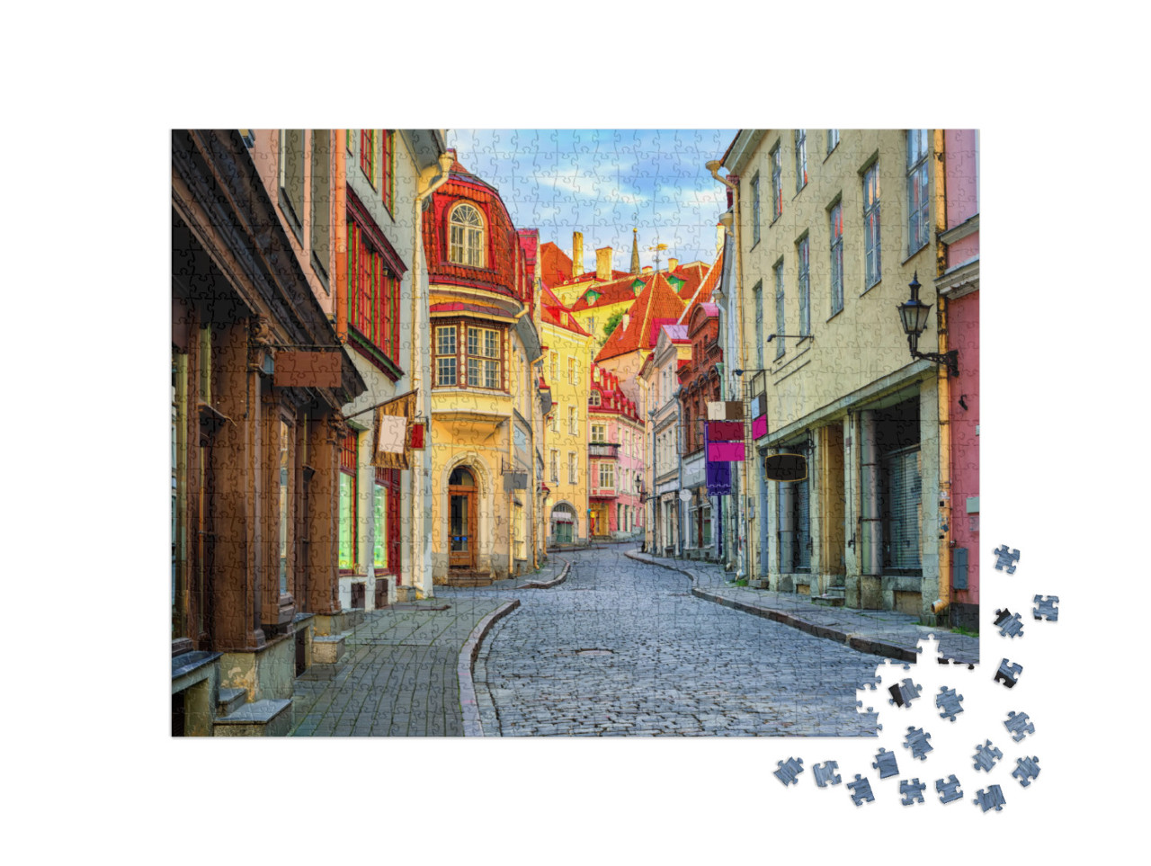 Puzzle 1000 Teile „Gasse in der Altstadt von Tallinn, Estland“