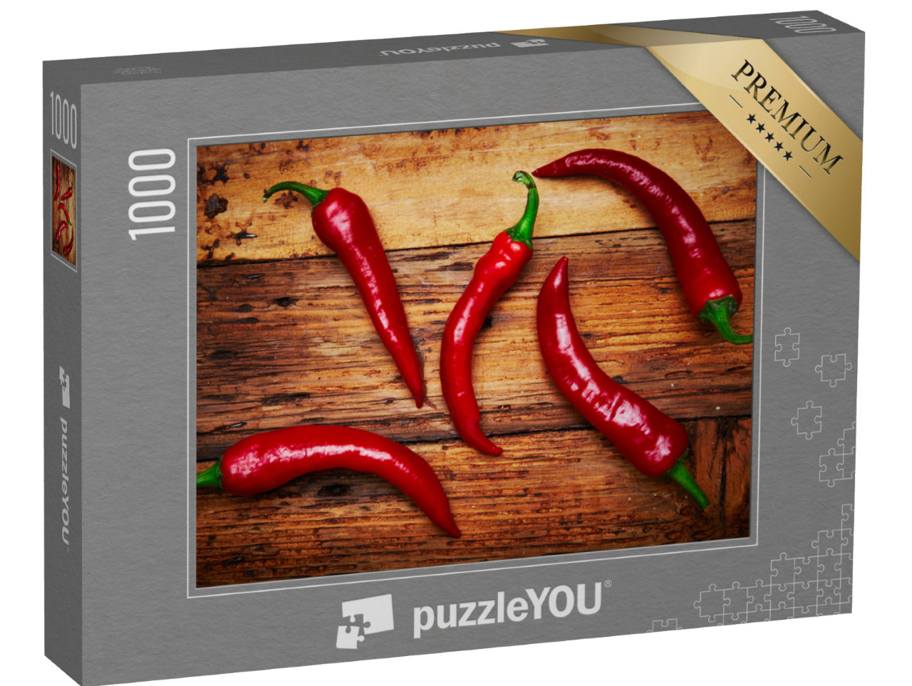 Puzzle 1000 Teile „Einige Chilischoten auf einem Tisch“