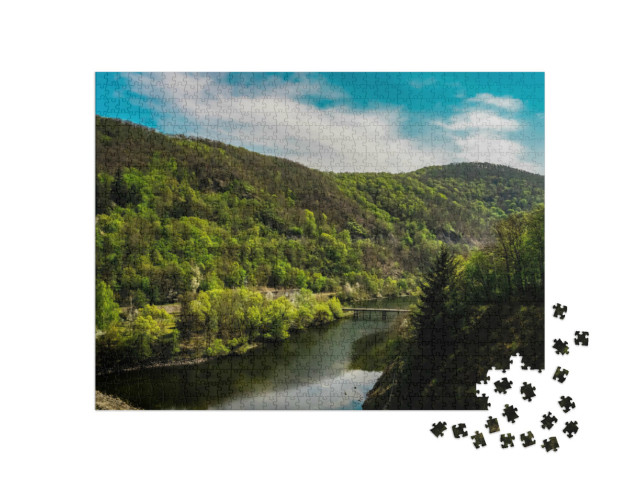Puzzle 1000 Teile „Natur am Edersee in Hessen, Deutschland“