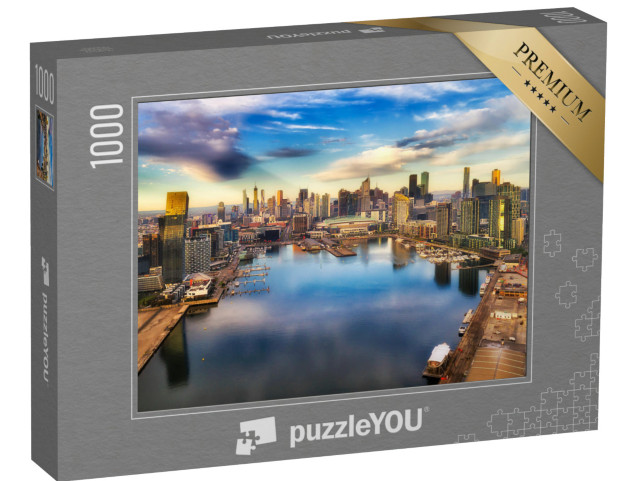 Puzzle 1000 Teile „Yarra-Fluss: Melbournes Vorort Docklands, Australien“