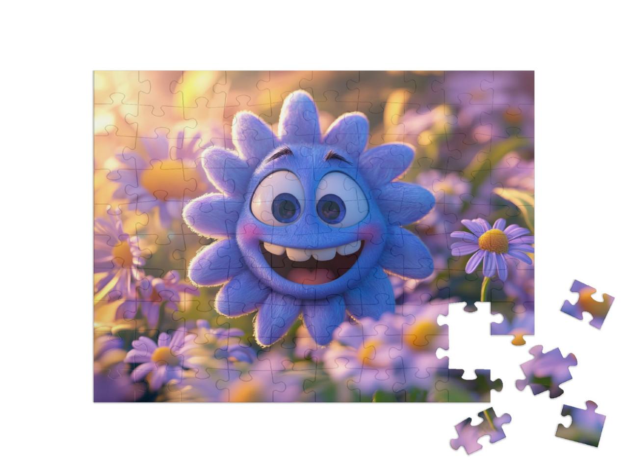 Puzzle 100 Teile „Die fröhliche Frühlingsblume Fritz“
