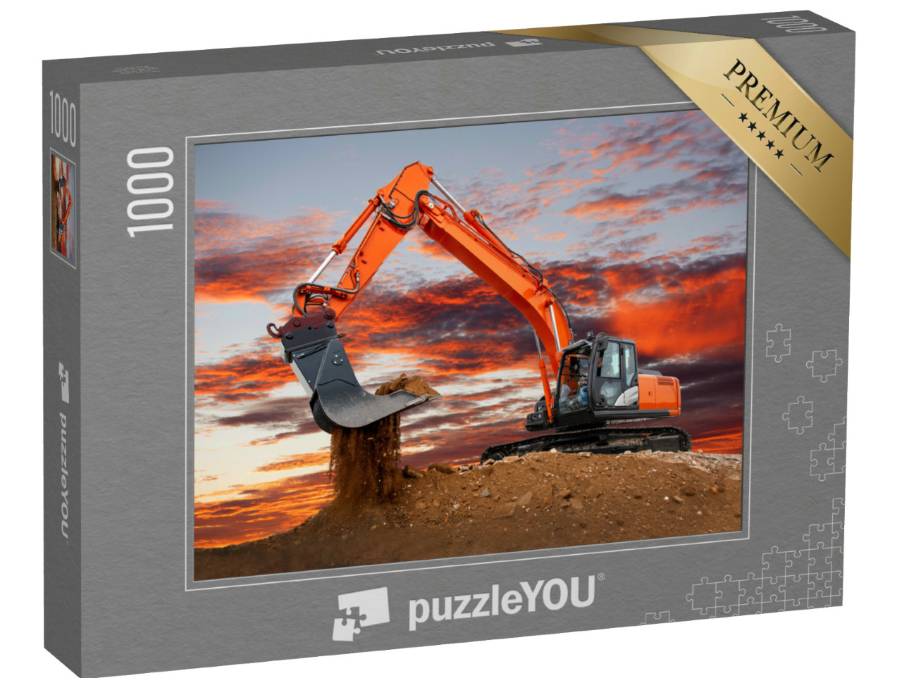 Puzzle 1000 Teile „Bagger bei der Arbeit auf der Baustelle“