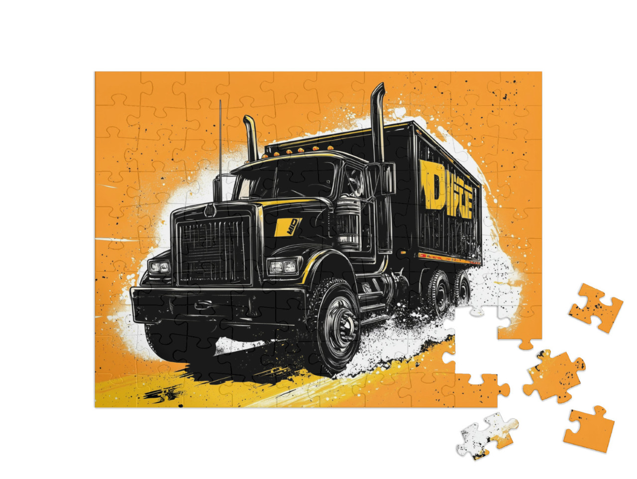 Puzzle 100 Teile „Container-Trucks in Action“