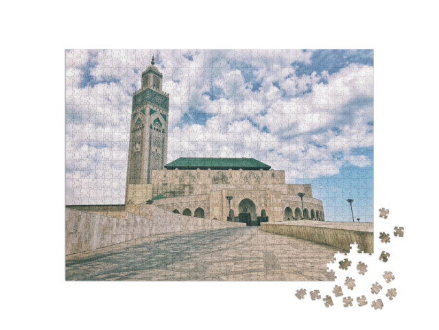 Puzzle 1000 Teile „Moschee von Hasan II. in Casablanca, Marokko“