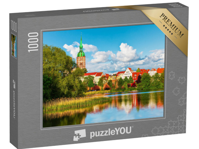 Puzzle 1000 Teile „Sommerpanorama von Stralsund, Mecklenburg, Deutschland“