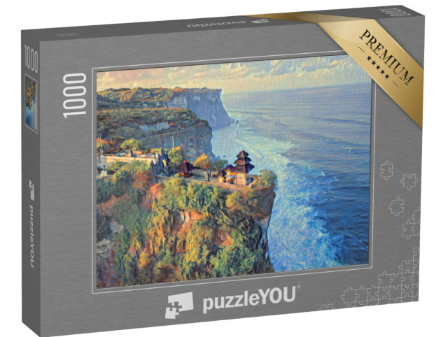 Puzzle 1000 Teile „im Stil von Paul-Cezanne - Pura Luhur Uluwatu Tempel, Bali, Indonesien - Puzzle-Kollektion Künstler & Gemälde“