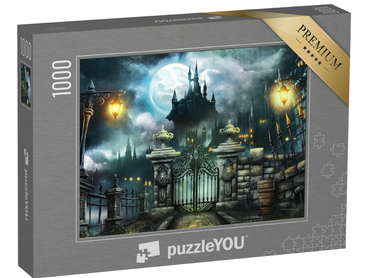 Puzzle 1000 Teile „Illustration: Halloween-Schloss“
