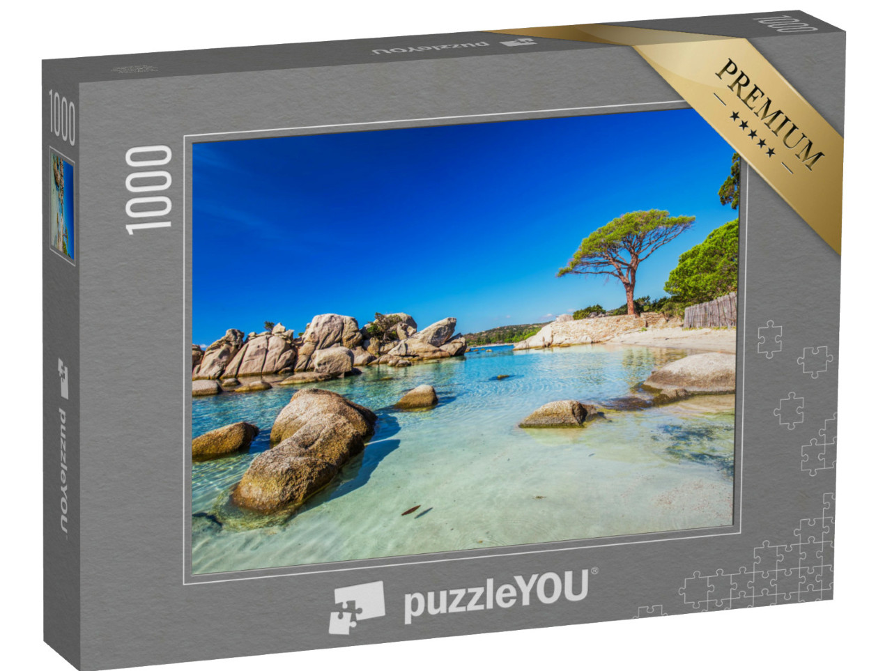 Puzzle 1000 Teile „Pinie am Strand von Palombaggia im Süden Korsikas“