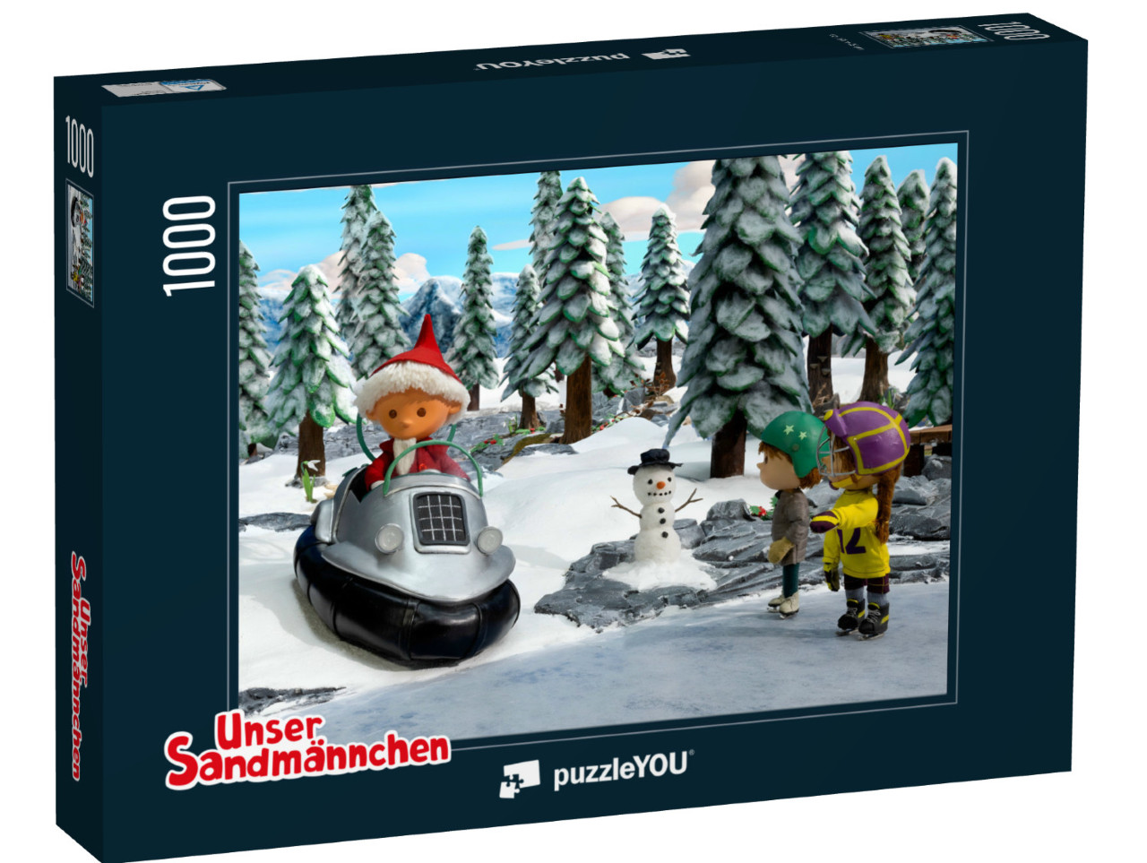 Puzzle 1000 Teile „Unser Sandmännchen: Multimobil Winter, 2024“