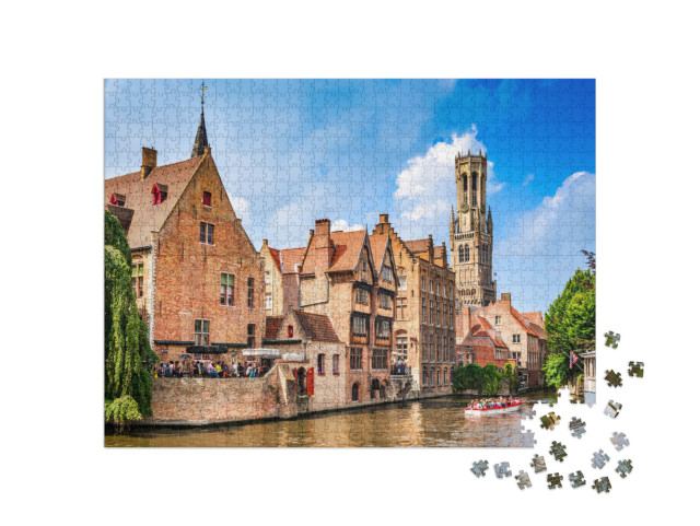 Puzzle 1000 Teile „Das Venedig des Nordens, Stadtbild von Brügge, Belgien“