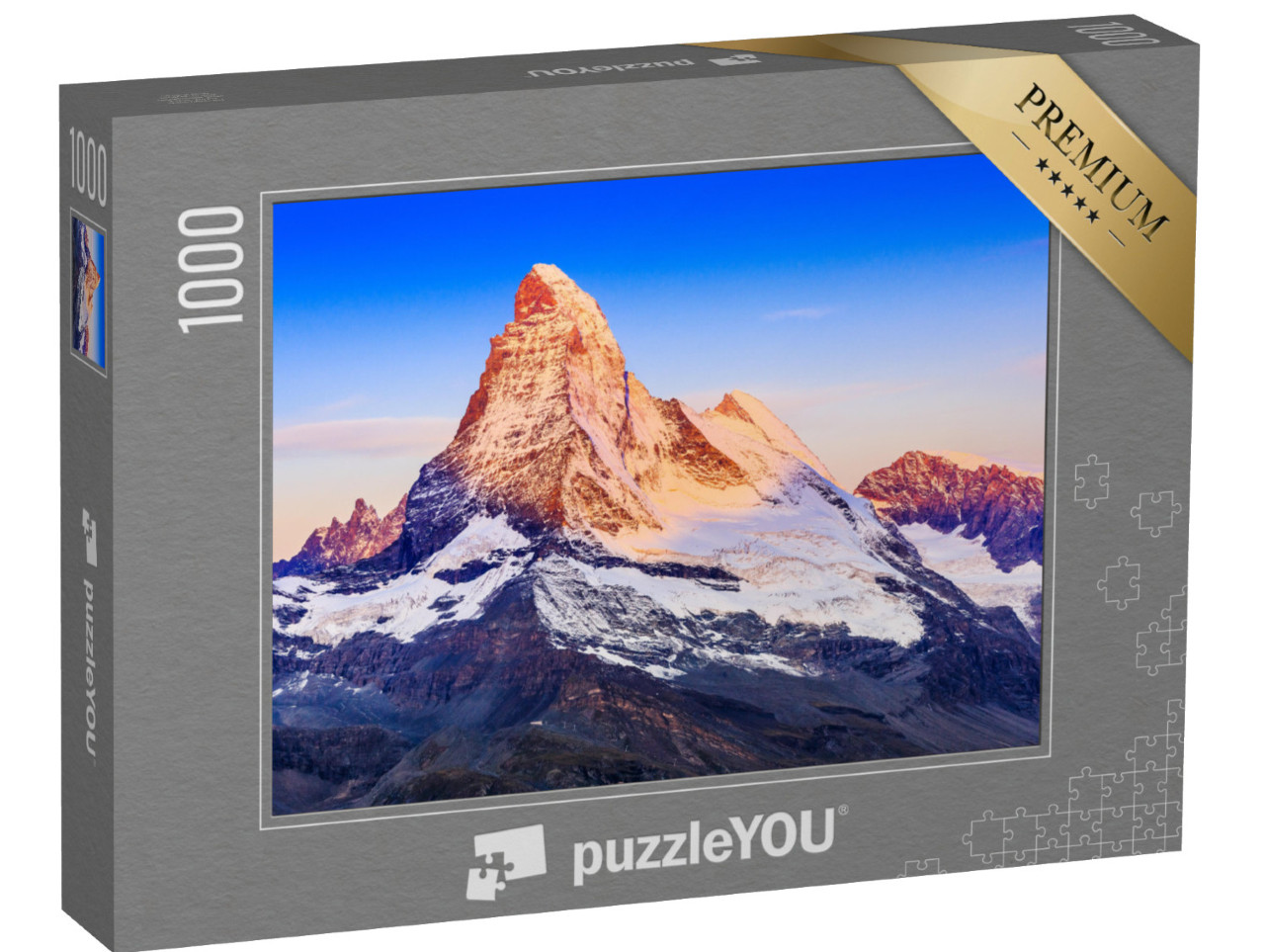 Puzzle 1000 Teile „Nordwand des Matterhorns bei Sonnenaufgang, Zermatt, Schweiz“