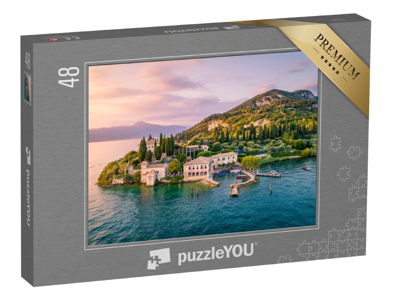 Puzzle 48 Teile „Punta San Vigilio am Gardasee, Italien“