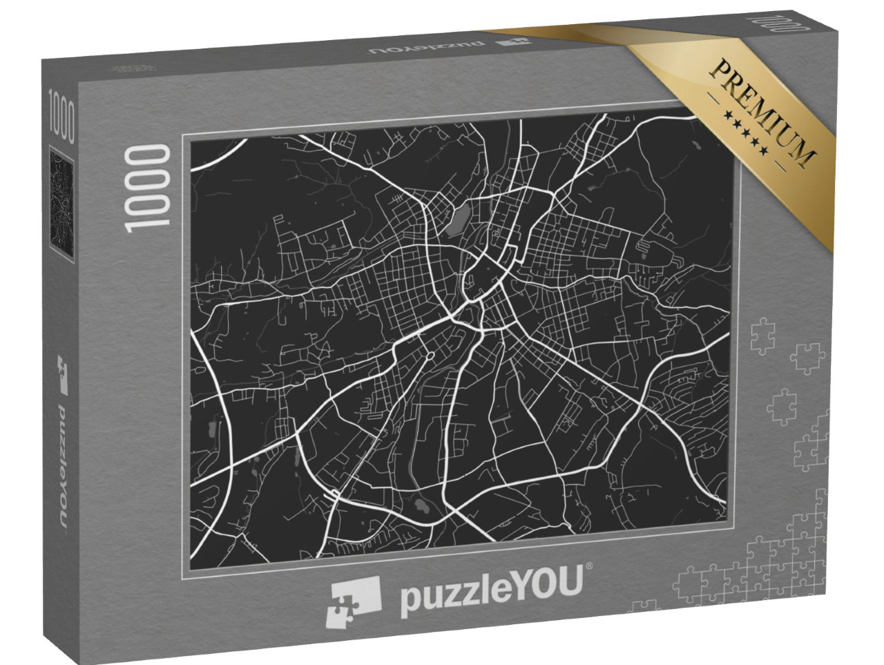 Puzzle 1000 Teile „Vektor-Illustration: Stadtplan von Chemnitz“