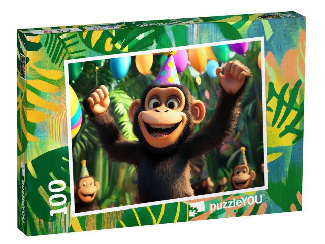Puzzle 100 Teile „Juhu, was für affengeile Geschenke“