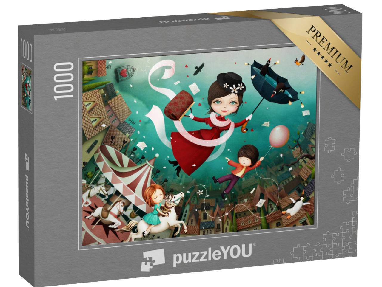 Puzzle 1000 Teile „Digitale Illustration: Motiv nach dem Märchen von Mary Poppins“