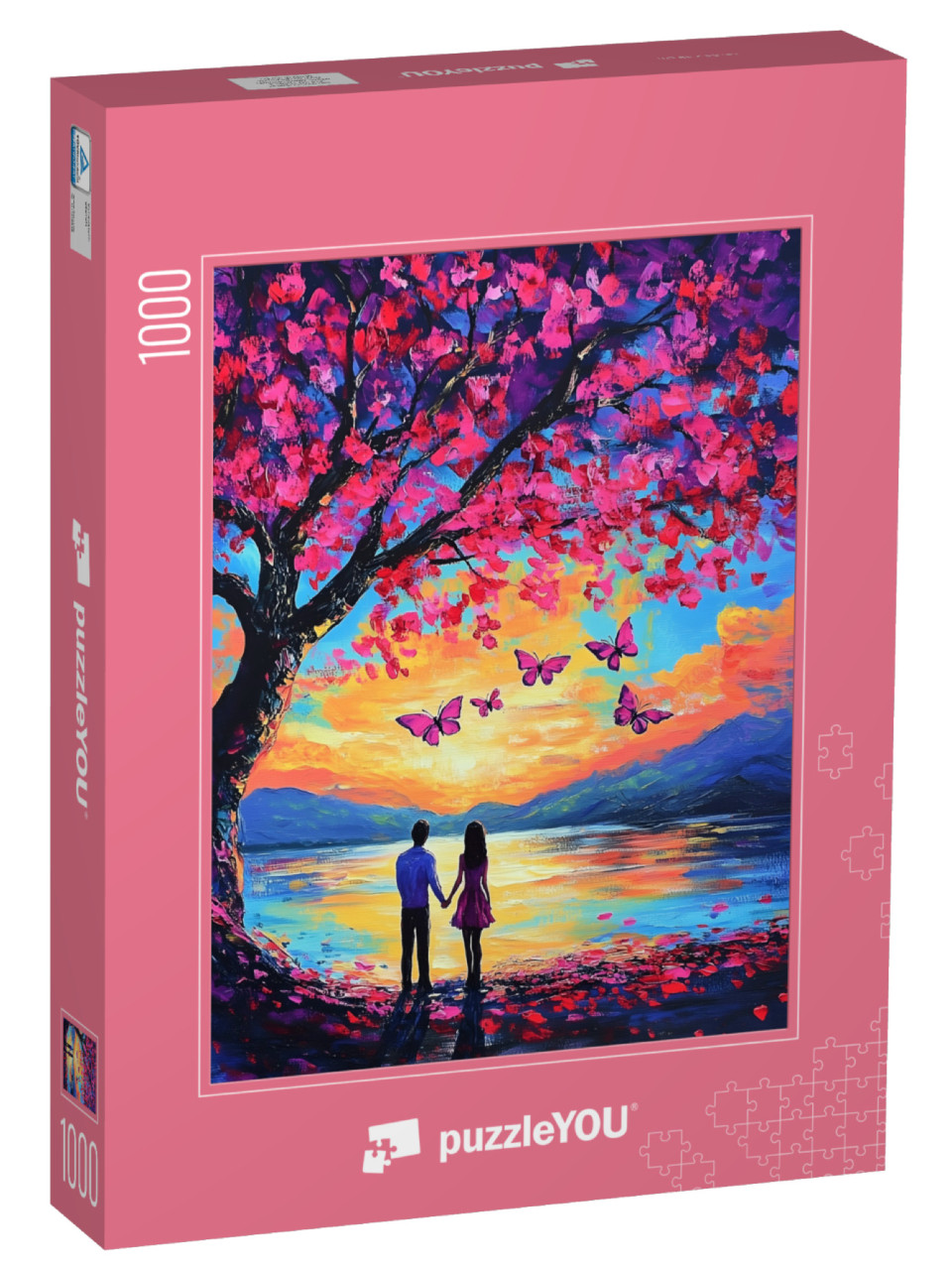 Puzzle 1000 Teile „Valentinstag und Schmetterlinge“