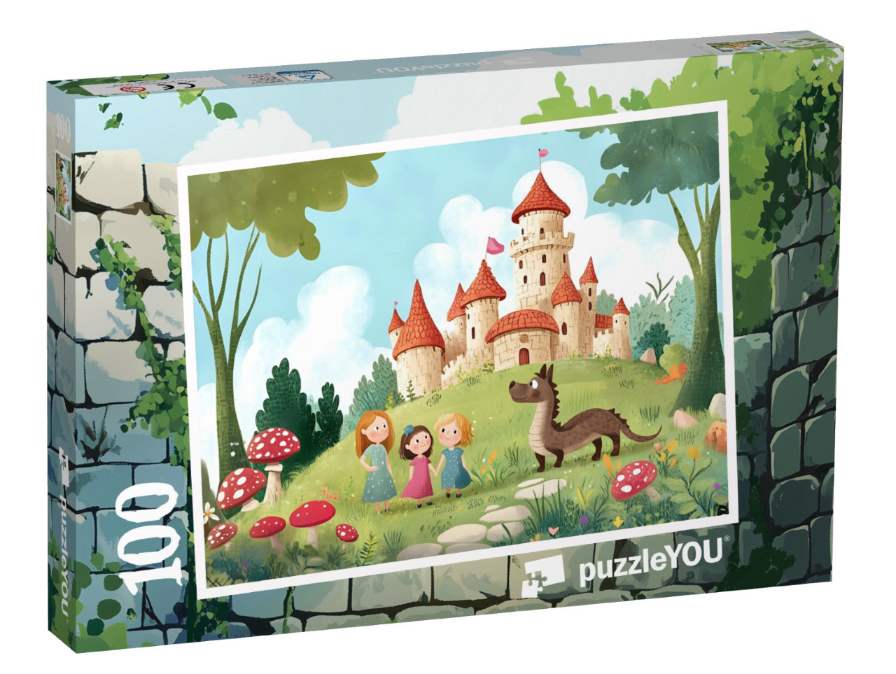 Puzzle 100 Teile „Das Zauberschloss des kleinen Drachens“