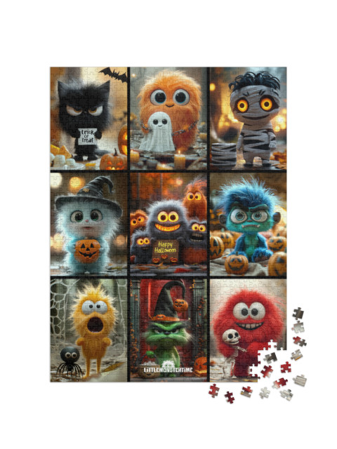 Puzzle 1000 Teile „LITTLEMONSTERTIME: Halloween Collage“