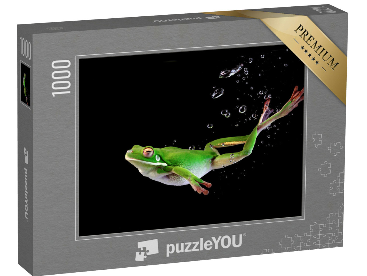 Puzzle 1000 Teile „Weißbartfrosch im Wasser“