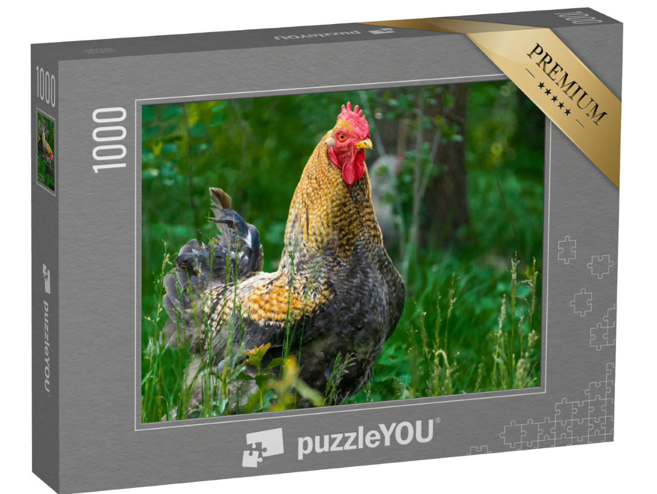 Puzzle 1000 Teile „Stolzer Hahn in einer Wiese“