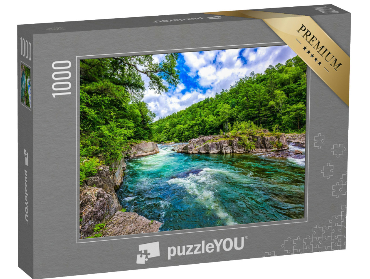 Puzzle 1000 Teile „Glasklarer Bergbach in unberührter Natur“