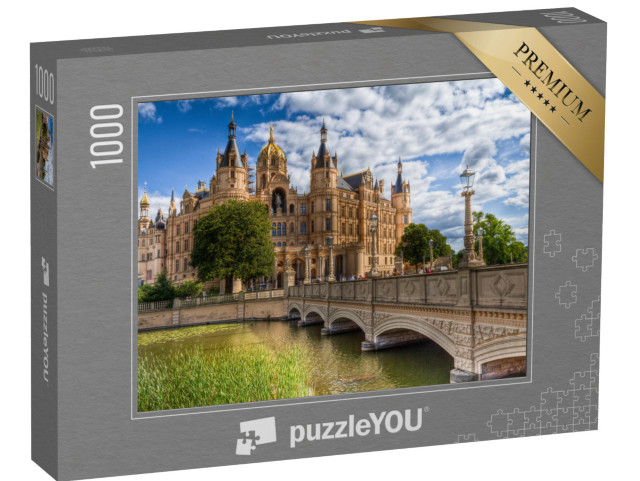 Puzzle 1000 Teile „Schloss von Schwerin: beeindruckender Sitz der Landesregierung“