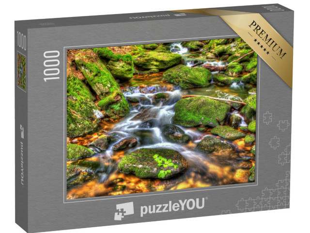 Puzzle 1000 Teile „Malerischer Bach im bayerischen Wald, Deutschland“