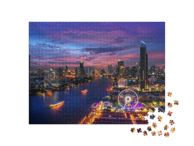 Puzzle 1000 Teile „Bangkok bei Nacht“
