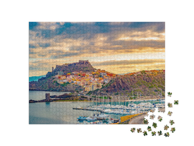 Puzzle 1000 Teile „Gasse von Castelsardo, Sardinien, Italien“