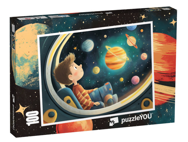 Puzzle 100 Teile „Die Reise zum geheimen Planeten“