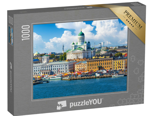 Puzzle 1000 Teile „Sommerpanorama an der Altstadtmole in Helsinki, Finnland“