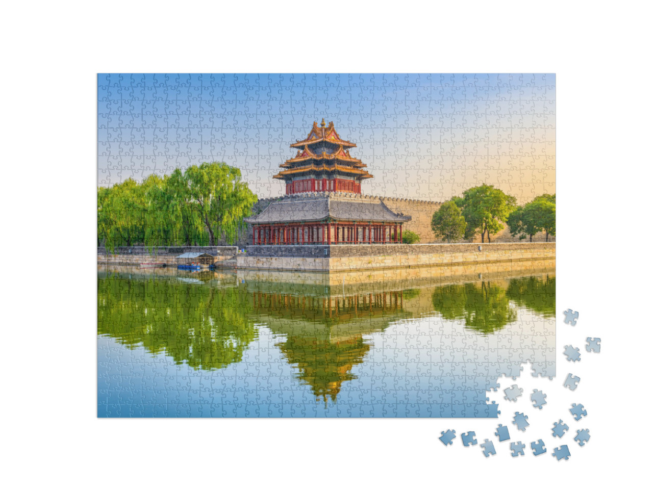 Puzzle 1000 Teile „Peking, China, an der Ecke des äußeren Burggrabens der Verbotenen Stadt“