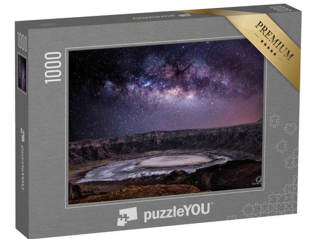 Puzzle 1000 Teile „Milchstraße über dem Al Wahbah Krater in Saudi Arabien“