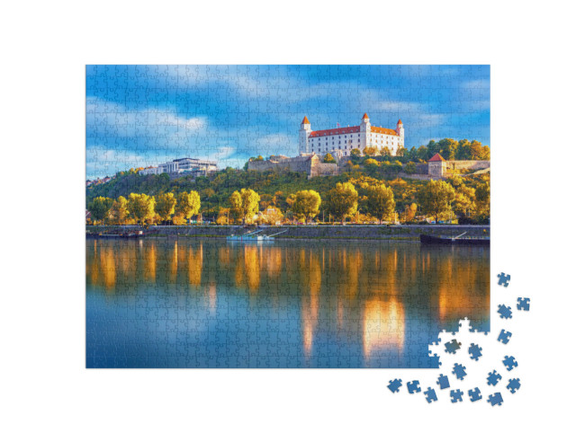 Puzzle 1000 Teile „Burg über der Donau, Bratislava, Slowakei“