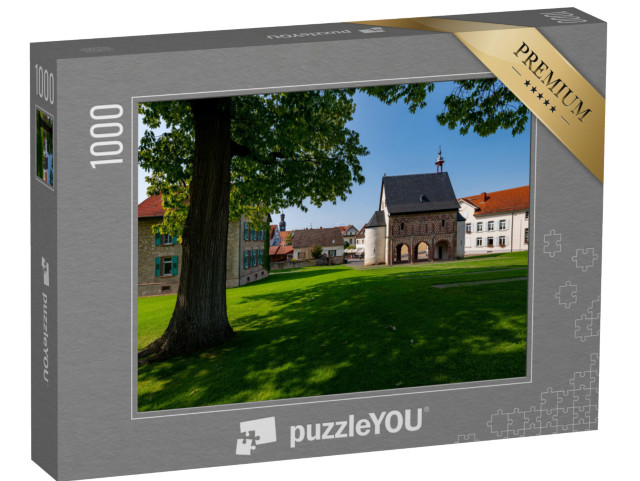 Puzzle 1000 Teile „Kloster zu Lorsch mit Königssaal und Klosterhügel bei Worms in Hessen“