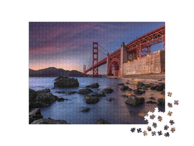 Puzzle 1000 Teile „Golden Gate Bridge im Sonnenuntergang“