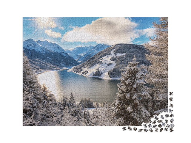 Puzzle 2000 Teile „Österreichische Berge im Winter, Kaprun“