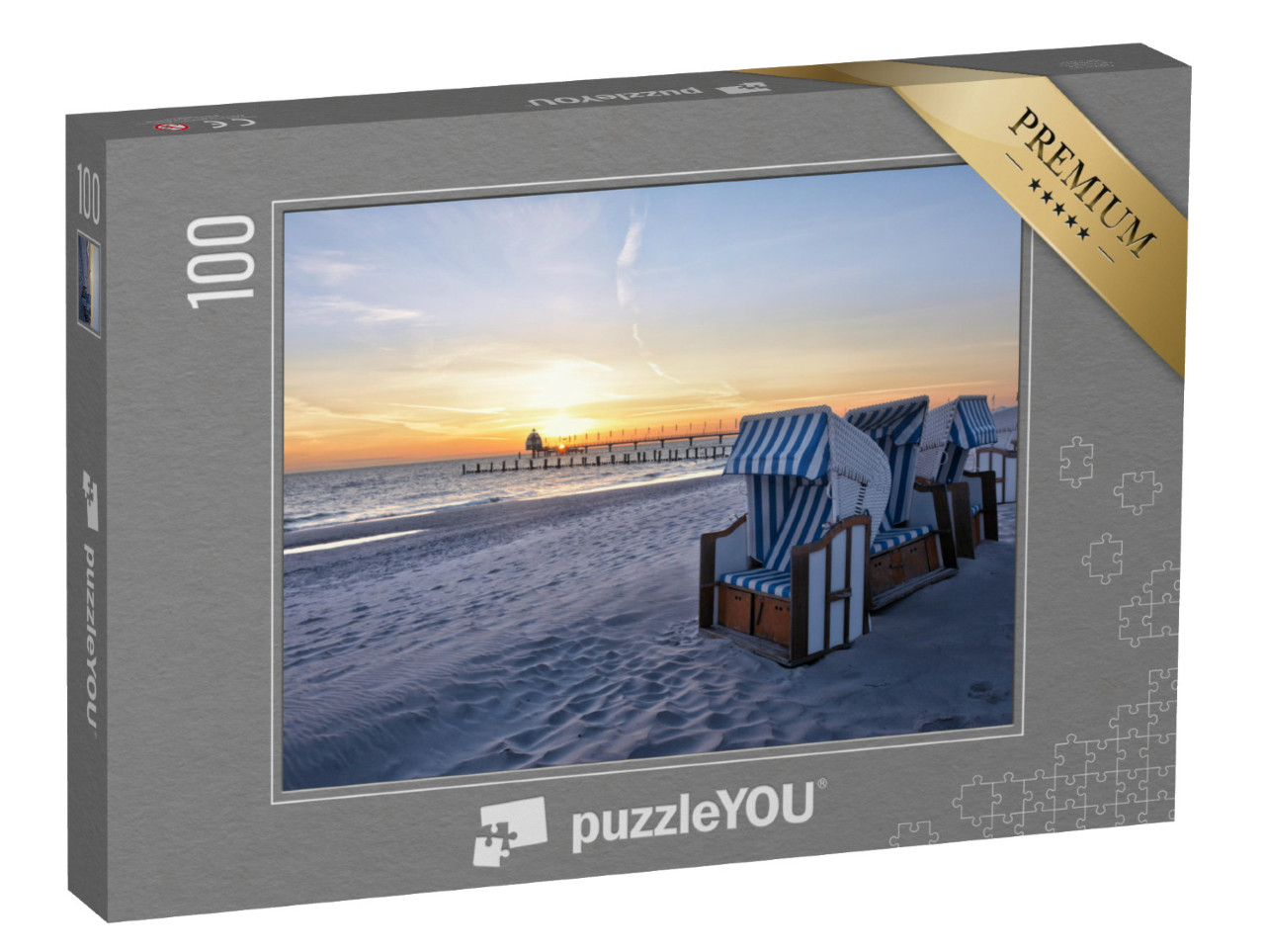 Puzzle 100 Teile „Strand des Ostseebades Zingst“