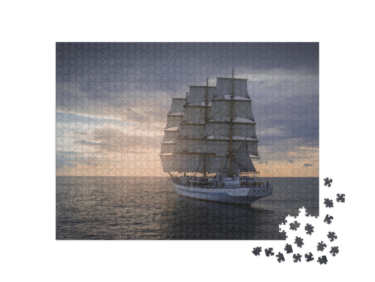 Puzzle 1000 Teile „Historisches Segelschiff bei seiner Fahrt über das Meer“