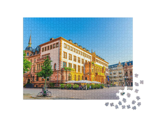 Puzzle 1000 Teile „Neues Rathaus auf dem Schlossplatz in Wiesbaden“